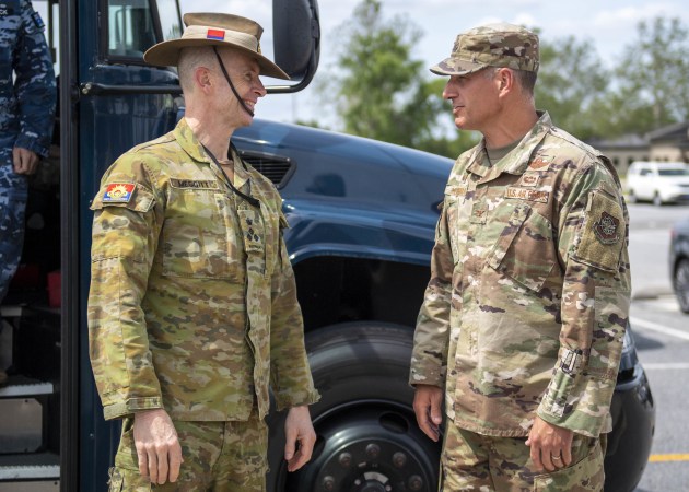 (L-R) Brigadier Hugh Meggitt and Colonel Matt Husemann at Dover Air Force Base in the United States. 

Credit: USAF/Tech. Sgt. J.D. Strong II