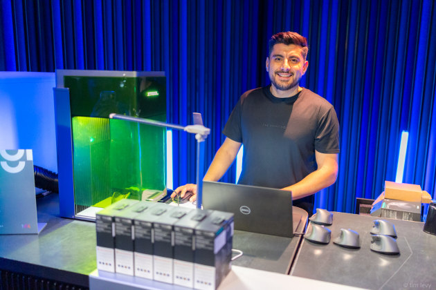 Guests received an MX Master 4 with complementary laser name engraving. Logitech 10th anniversary of MX Mastery. Image: Tim Levy