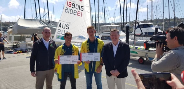 Mat Belcher and Will Ryan at the Olympic selection announcement. Photo AST.