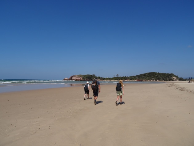 The final approach to Red Rock on day five of the walk.