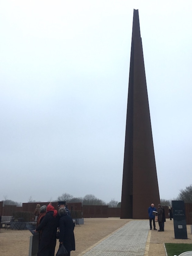 The Spire, part of the newly-opened Bomber Command Centre in Lincoln. Able to be seen for miles around, like a welcoming beacon at a wartime aerodrome, it is 31m in height - the same length as a Lancaster's wingspan.
