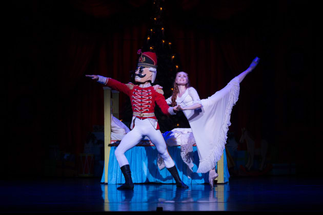 Mia Heathcote as Clara and Zach Fang as the Nutcracker. Photo: David Kelly.