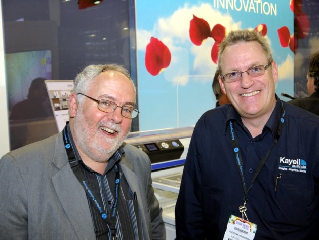 A couple of likely lads on the Epson stand - Garry Muratore and Andreas Johanson from Kayell