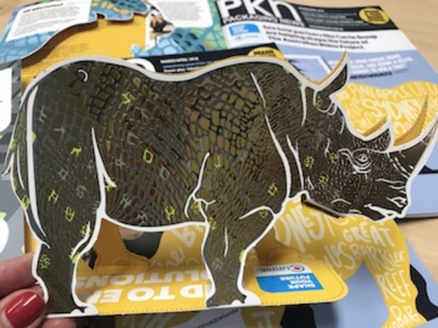 The rhino skin design was based on a photo of actual rhino skin.