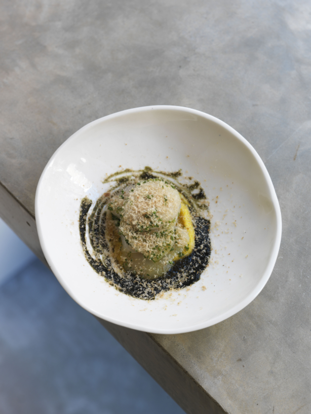 Recipe Hokkaido scallops, corn, katsuobushi foodservice