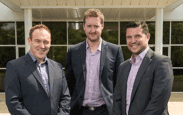 Keith McMurtrie, Antony Lord and Sales Director Lee Ward at Tharstern&#39;s UK headquarters at Colne, Lancashire.