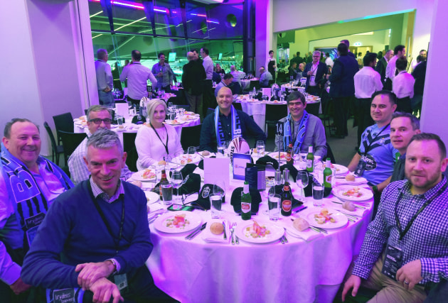 (Clockwise, from front left) Peter Lowe (Graphic Packaging International), Phillip Rennell (Sales &amp; Marketing Director, Currie Group), Matt Naughton (Printcraft), Tania Naughton (Printcraft), Adrian Shoobridge (Graphic Packaging International), Peter Smith (Dashing Group), Shaun MacDonald (Dashing Group), Tom Kellythorn (Operations Manager, Currie Group), Marcus Robinson (Service Manager ANZ, Currie Group).