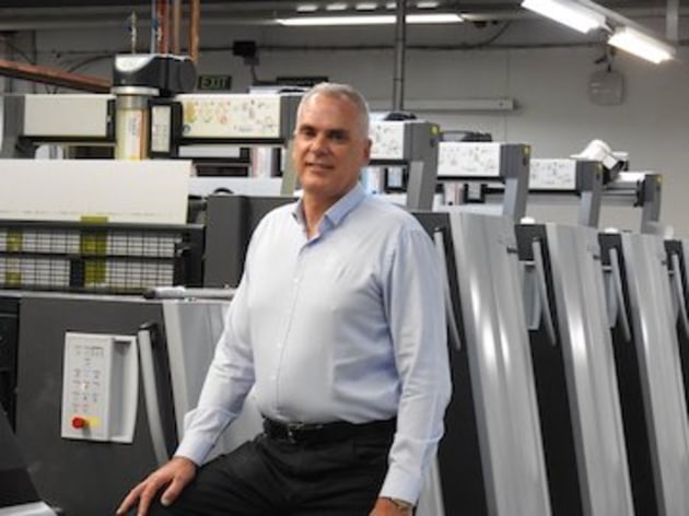 Worldwide MD Arnold Whiteside with his Heidelberg XL 75-5+L