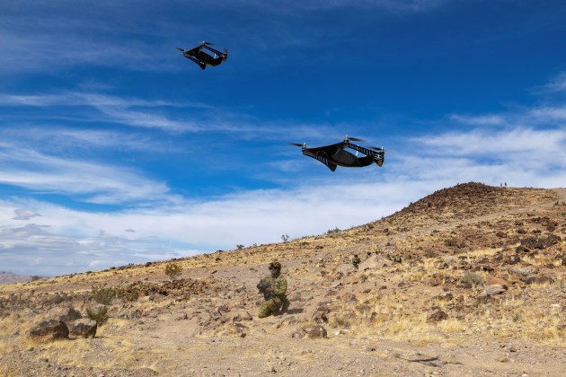 A soldier from the 1st Armoured Regiment demonstrates hyper-teaming with an AMSL Aero Astiia UAS on Project Convergence Capstone 5 at Fort Irwin, California on 11 March 2025.

Credit: Defence