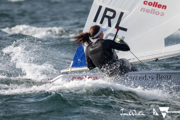 Annaliese Murphy made the most of the strong winds to record a race win. Photo Jon West Photography.