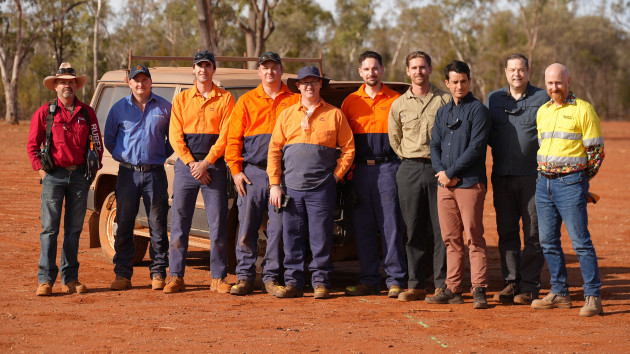 Members of the warhead production team at the successful warhead test detonation near Bourke, NSW.

Credit: Lockheed Martin / Northrop Grumman / Thales