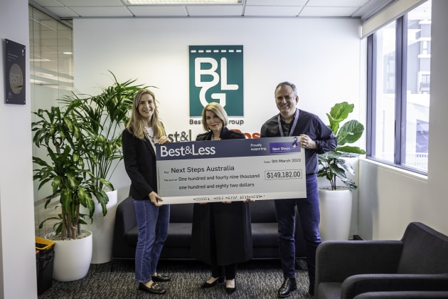 L to R: Julia Cameron (Next Steps Australia, Board Member), Bernadette Blair (Next Steps Australia, Chairman) and Rodney Orrock (Best & Less Group, CEO)
