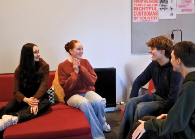 Scarlett with her classmates in Marilyn Rowe House. Image supplied by the Australian Ballet School