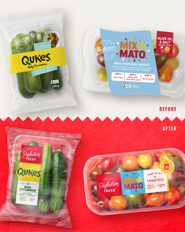 Boxer & Co is behind the refreshed packaging and brand architecture for Perfection Fresh.