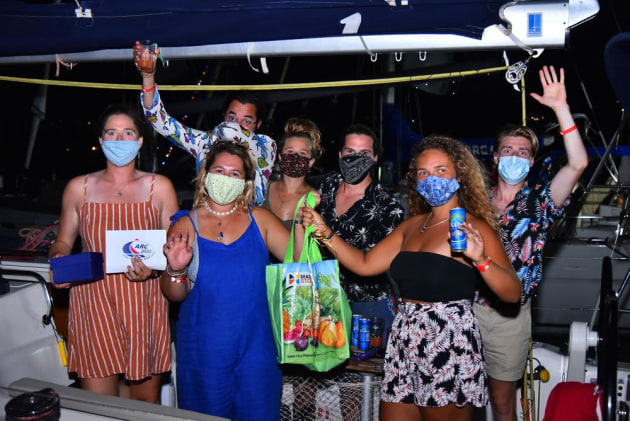 Moonflower 3, featuring Chloe Need (far left) youngest female skipper & recipients for the Kaprys Award for perseverance and Best Overall Logs. Photo credit: Bencarson Blaize