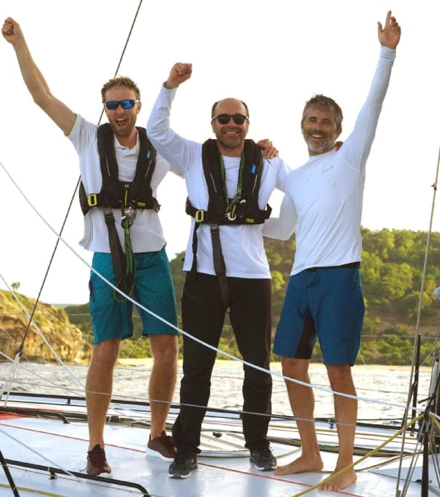 The winning team - Palanad 3: L-R Luke Berry, Olivier Magre, Corentin Douguet &copy; Ed Gifford/RORC