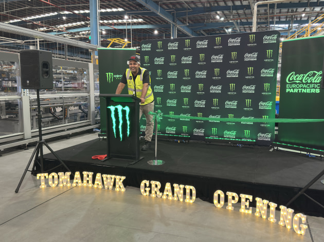 Monster line grand opening: CCEP Australia managing director, Orlando Rodriguez.,