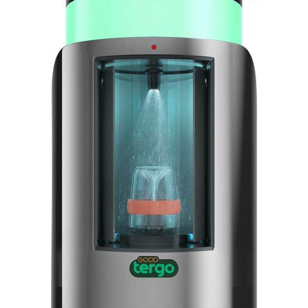 The GoodTergo system is engineered to sanitise cups, bottles, and containers to high hygiene standards.