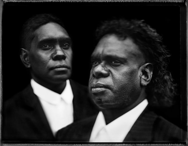 Daniel and David Wilfred, Melbourne, Victoria, 2013. This image of song men Daniel and David Wilfred was a finalist in the Moran Contemporary Photographic Prize 2014.
Type C print from Polaroid 665. © Tobias Titz.