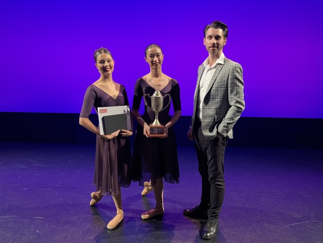 Winners of the David McAllister Cup with Christian Tatchev. Image supplied by Royal Academy of Dance Australia