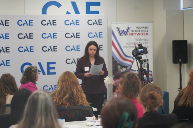 Marketing and Communications Manager – Indo-Pacific, CAE Defence & Security, Anna Moran addressing participants at the ADM Women in Defence and National Security Breakfast, hosted by CAE.

Credit: Kirra Davey