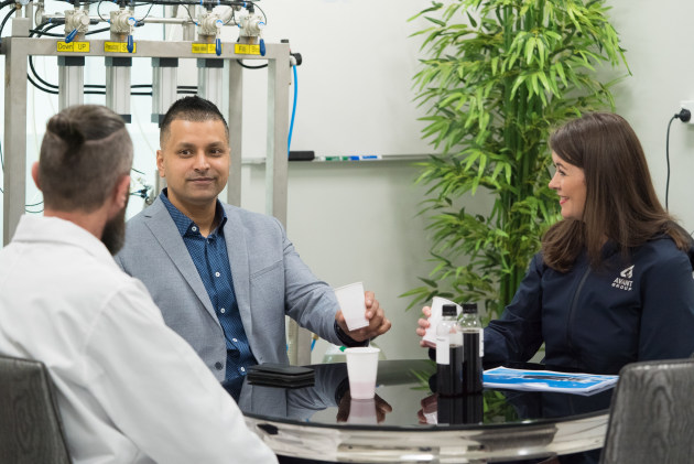 Investment in R&D will remain a strong focus: Kate Whitehead, (right) with colleagues on site at beverage manufacturer MPC Group, trialling new products in the R&D lab.