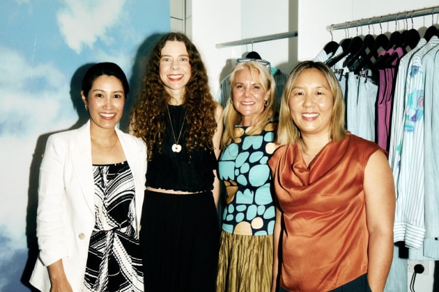 (l-r) Epson Australia environment and sustainability manager Fatida Un, The Social Outfit ambassador Bianca Spender, Epson A/NZ corporate marketing manager Priscilla Dickason and The Social Outfit CEO Amy Low