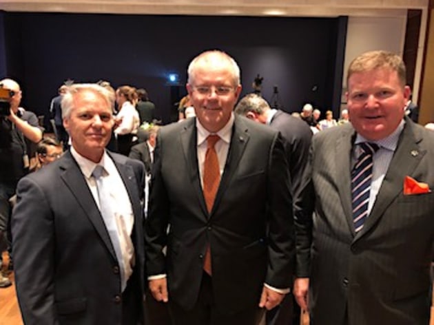(l-r) Walter Kuhn, president PIAA, with Federal Treasurer Scott Morrison and PIAA CEO Andrew Macaulay in Canberra.