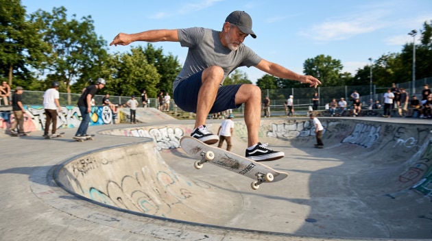 George Clooney skateboarding. AI image by Tim Levy