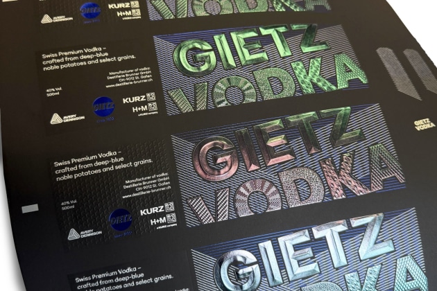 Hot foil stamping par excellence: Gietz to showcase premium vodka label at Labelexpo Europe 2025