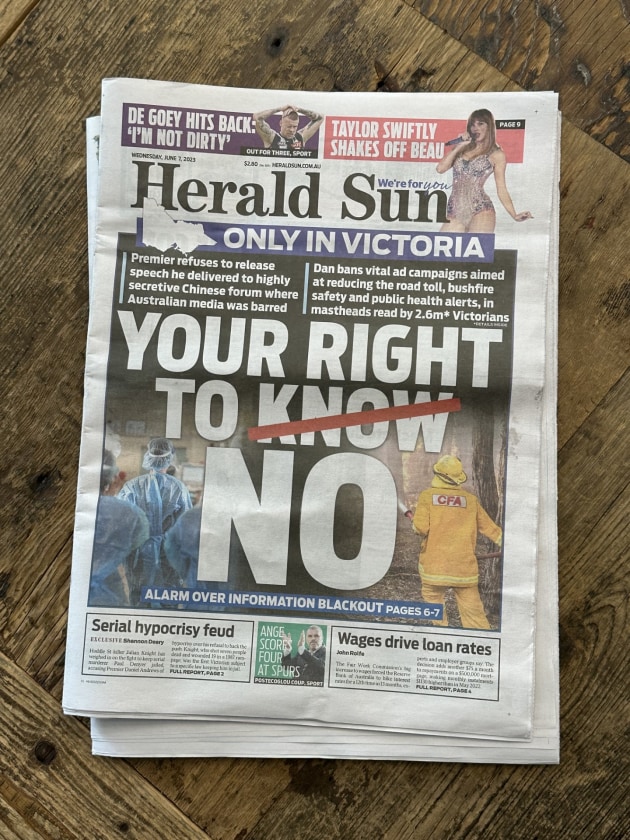 Dan's ban: No print ads from Vic govt for Herald Sun