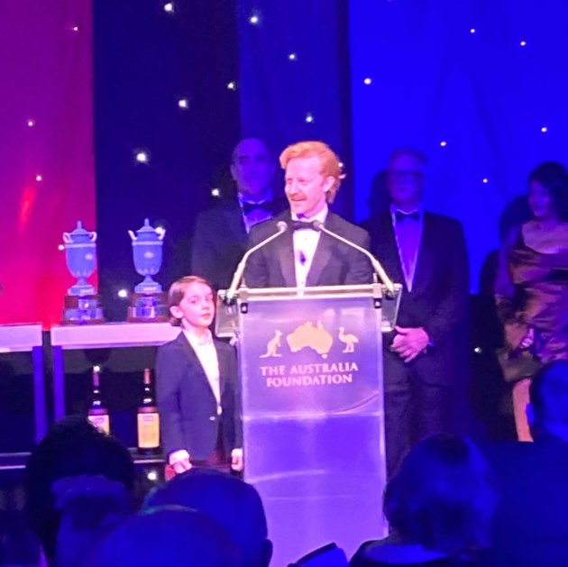 Steven with his family at the Awards evening. Image via Instagram