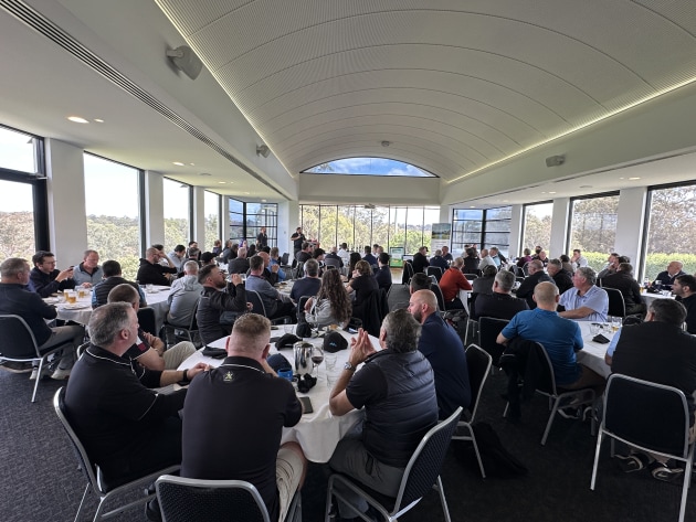 Catching up with colleagues: Prizes were presented at an industry lunch in the Clubrooms following play