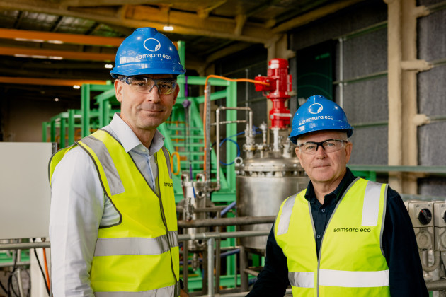 (L–R) Dr Lars Kissau, general manager Asia, with Paul Riley, founder and CEO of Samsara Eco.