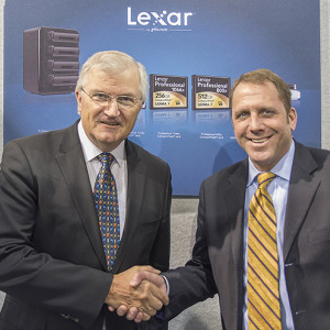 John Swainston, Managing Director for Maxwell International Australia (left) and Brad Anderson, Lexar VP of World Wide Sales.