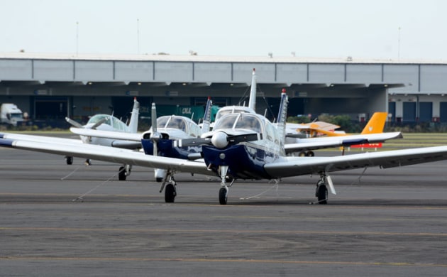 Goodman Group has turned a lot of Moorabbin Airport into commercial land, but now may be looking to offload the airport lease. (Steve Hitchen)