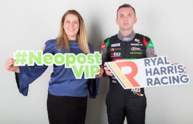 (l-r)ALLKaren Kavanagh, marketing director, Neopost, and Ryal Harris, V8 Ute champion and owner, Rad Visuals.