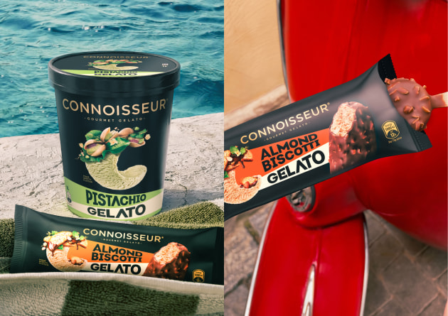 Connoisseur is bringing Euro summer to Australian freezers, with the launch of two new Mediterranean flavours – Pistachio Gelato in a 1L tub, and Almond Biscotti Gelato Sticks in a four-pack.
Source: Peters Ice Cream