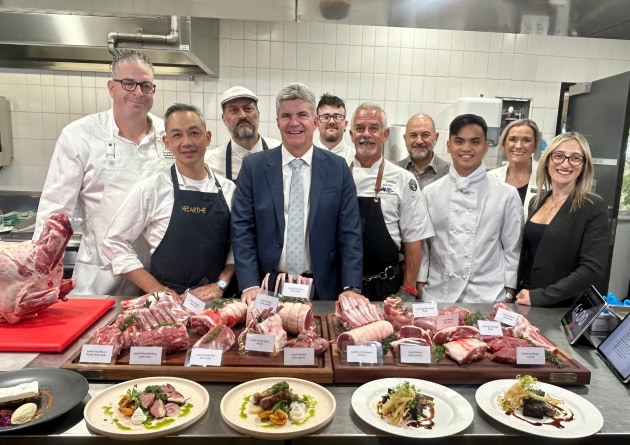 The New South Wales Environment Protection Authority (EPA) is partnering with TAFE NSW to reduce food waste in hospitality. Pictured is Minister for Skills, TAFE and Tertiary Education, Steve Whan, with TAFE NSW cookery students.
Source: NSW EPA