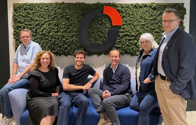 The Ofload leadership team L-R: CTO Chris McInnes, head of people & culture Rimonda Ohlsson, founder & CEO Geoffroy Henry, incoming CFO Harmen Fredrikze, CPO Nicole Dixon, COO Dean Newman.
Source: Ofload