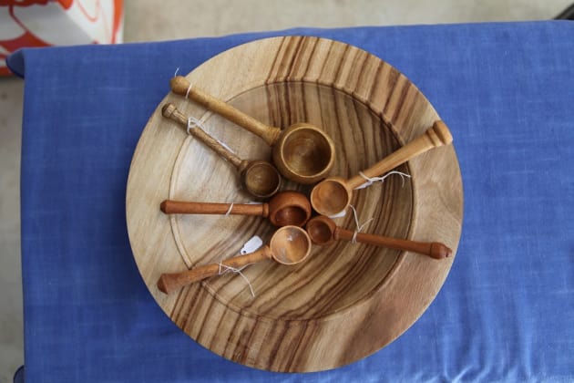 Barry Brooke brought along his turned spoons – as a point of difference.