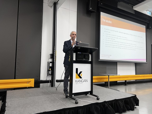Founding board member Rob Bartlett at Kangan ACE information night