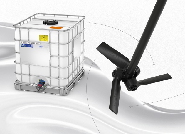 Viscous fillers can be efficiently stirred and homogenised with the Impeller one-way stirrer. Image: Schütz