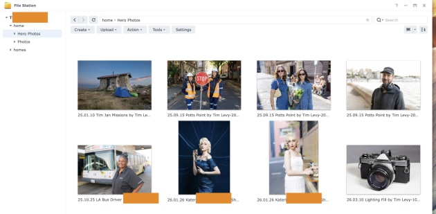 You don't have to use Synology Photos App of course. You can use the DSM to put files and folders of any type as if it is another hard drive. Image: Tim Levy