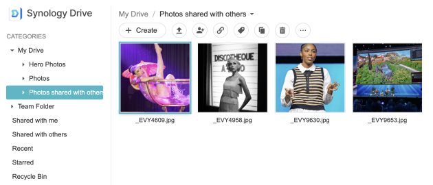 With Synology Drive, you can also use it to share either publicly without password, or with password protection. Photo: Tim Levy