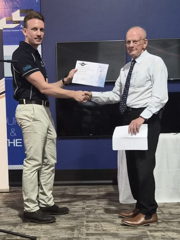 Dave Prossor receives his certificate for Instructor of the Year