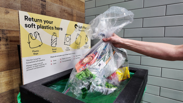 Around 40 million pieces of soft plastic packaging – equivalent to 310 tonnes – have already been collected and processed through the program since pilot trials began in 2024. Image: Woolworths