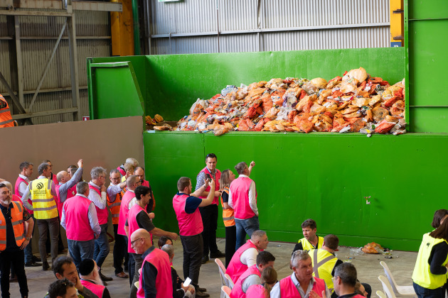 Guests witnessed the processing of kerbside collected feedstock.