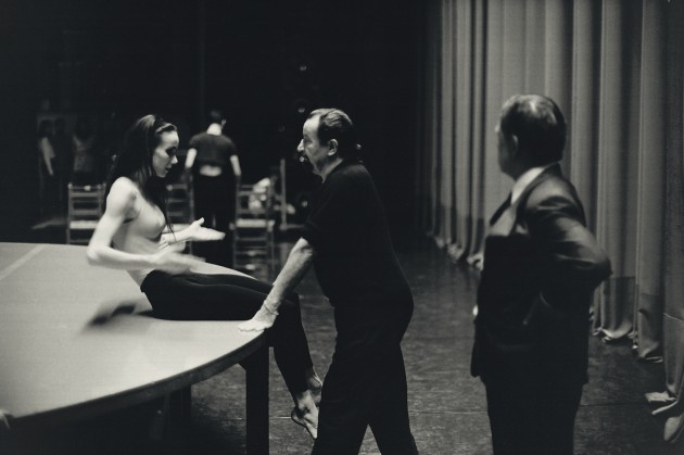 Sylvie Guillem with Maurice B&eacute;jart
Photo: Gilles Tapie. Supplied by Prix de Lausanne.