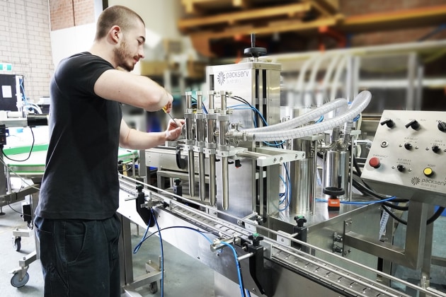 Technicians working on equipment
